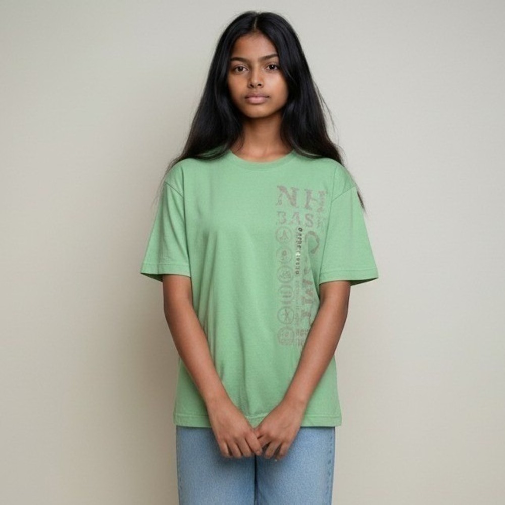 Timberland Short Sleeve T-Shirt Women's Size M Green NH Base Graphic Cotton NWT